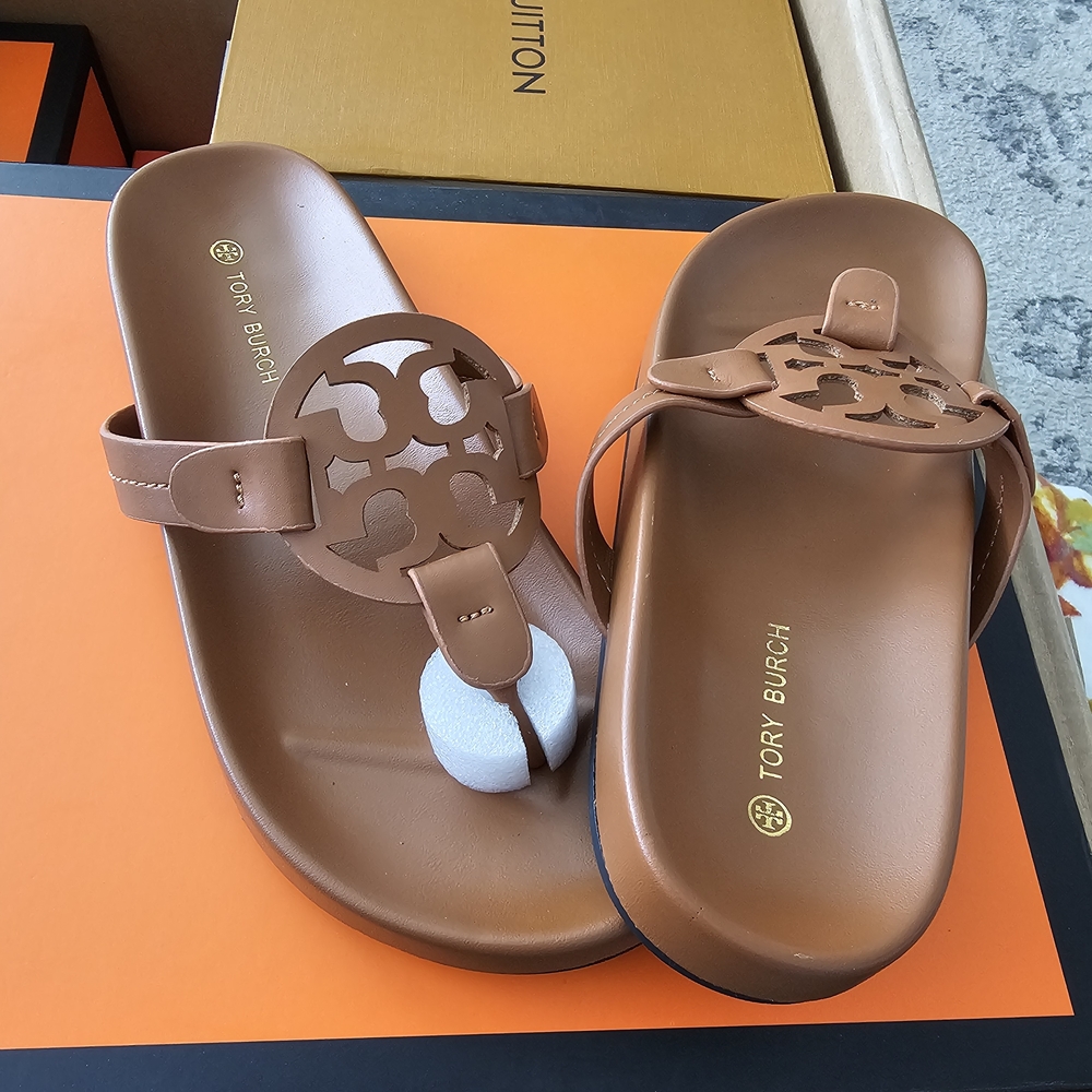 Tory Burch Tan Slide Sandals